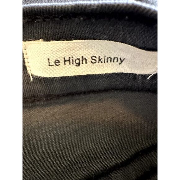 FRAME DENIM Women's Le High Skinny Frayed Hem Cropped Jeans Black Size 28 - Picture 8 of 12